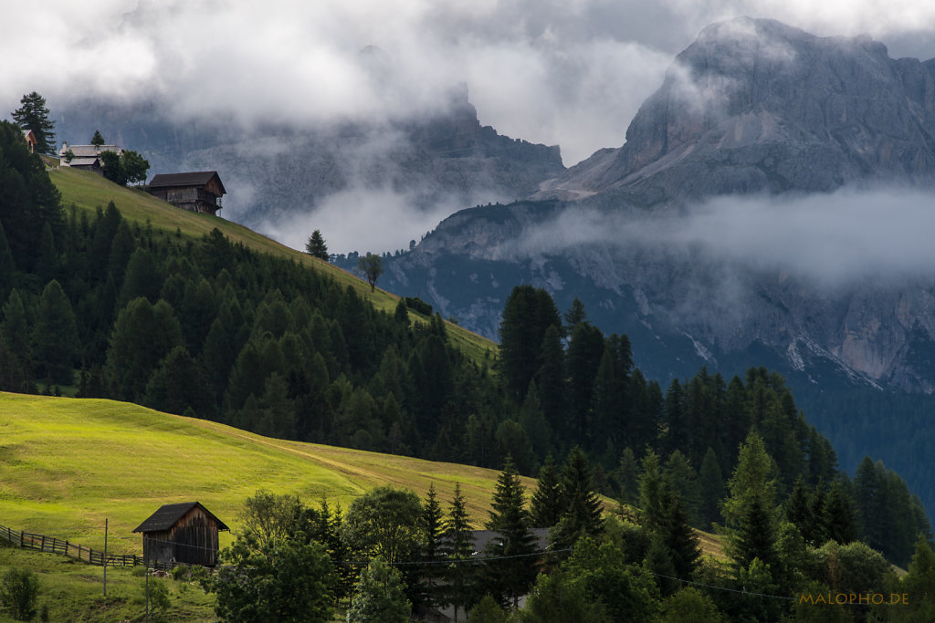 Almwiesen vor Wolken